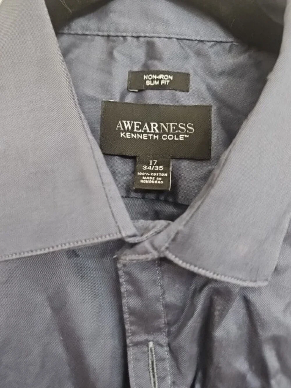 Men’s Navy Button-Down Shirt Kenneth Cole Slim Fit